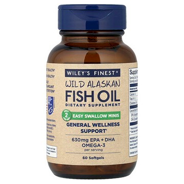 Wiley's Finest, 野生阿拉斯加魚油，易吞嚥微型，450 毫克，60 粒魚軟凝膠