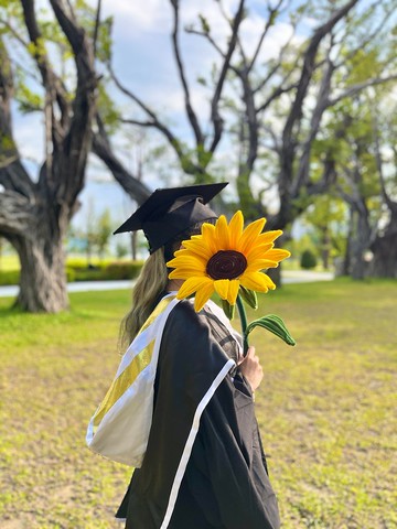 畢業向日葵巨大毛根花束