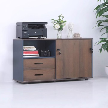 辦公櫥櫃 文件櫃辦公桌辦公櫃帶儲物櫃辦公室櫃子茶水矮櫃收納打印機置物櫃S070快速出貨
