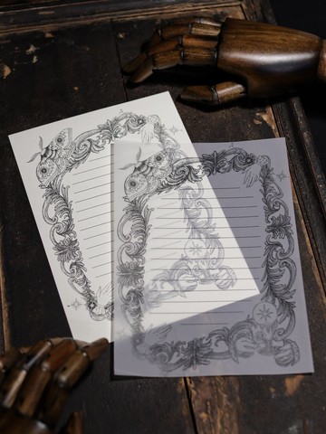 復古手繪風信紙 蛾