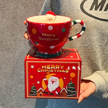 台灣公司貨 免運 可開票 創意咖啡杯圣誕帶蓋馬克杯陶瓷水杯可愛情侶圣誕節禮物杯子禮品
