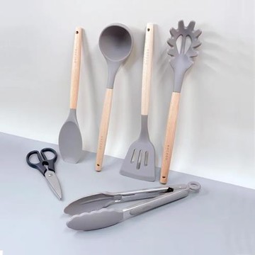 【伴佳家】矽膠 鍋鏟／麵勺／湯勺／料理夾／平頭勺／料理剪刀 (任選1支)