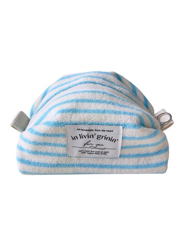 毛巾布條紋小包 M_aquarius