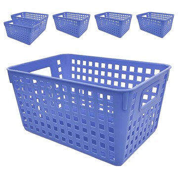 GIMI 吉米 吉祥籃 6個 PP材質收納籃  27.5 x 19 x 14.5cm  顏色隨機  1組