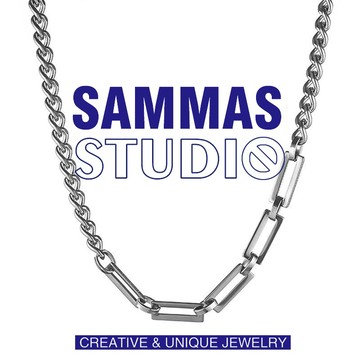 【SAMMAS】台灣現貨 古巴鈦鋼拼接 項鍊 嘻哈項錬 古巴錬 鈦鋼項錬 中性美式潮牌鍊子 高級感 百搭配飾 超高品質