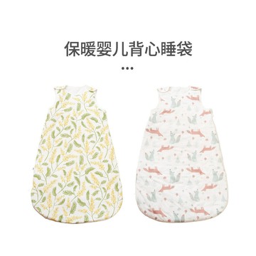 Kangobaby 嬰兒無袖竹棉睡袋秋冬加厚寶寶四季通用睡袋兒童防踢被鑫弘-萌寶童裝可開發票