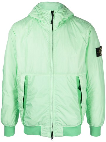 Stone Island - Compass-patch hooded jacket - men - Polyamide - XL - Green