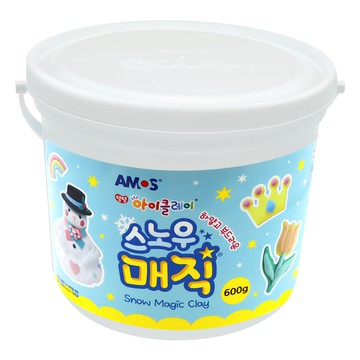 AMOS 雪花魔法兒童黏土 600g  1個  白色