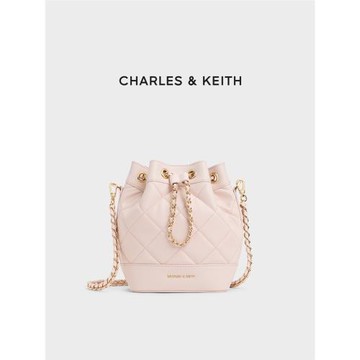(免運)[新年禮物]CHARLES&KEITH秋冬CK2-10701506菱格鏈條雙肩水桶包女