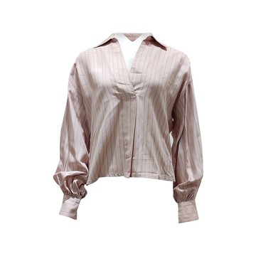 PINKO粉色Ｖ領襯衫上衣