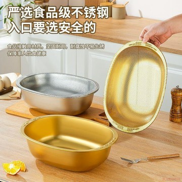 闆娘推薦🌈加厚蛋形面盆316不鏽鋼食品級廚房洗菜盆居家必備和麪盆