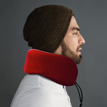 [DQ]舒適U型護頸記憶枕(條紋紅)