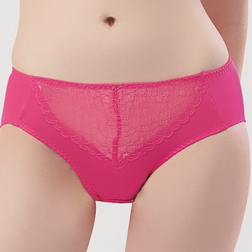 思薇爾 花漾情懷系列M-XXL蕾絲中腰三角內褲(魅力桃)
