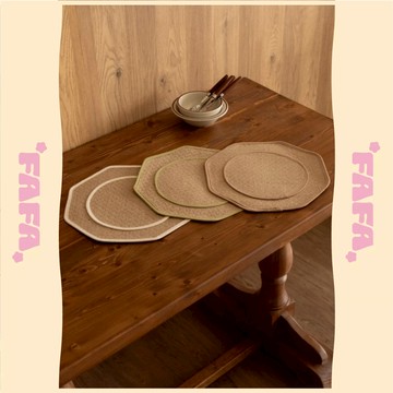 隔日到貨｜棉麻圓形餐桌布墊 防燙隔熱雙層設計 廚房餐廳北歐擺飾 限量現貨｜FAFA 發發家居 台灣