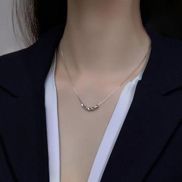 925純銀轉運珠轉運豆項鏈女小眾設計感冷淡風氣質精致禮物鎖骨鏈