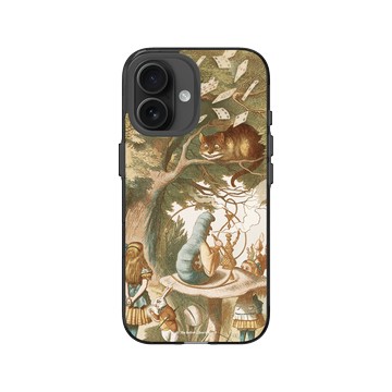 iPhone 16 Clear (相機按鈕) 酷墨灰 - The British Library - 愛麗絲與毛毛蟲