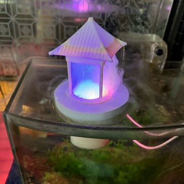 USB水族霧化器 景觀造霧假山流水擺飾魚缸魚池荷花霧化器 超音波霧化器