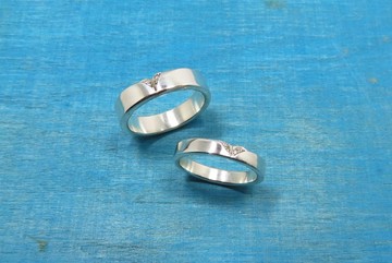 【客製化禮物】純銀 斜面愛心戒指【相伴】