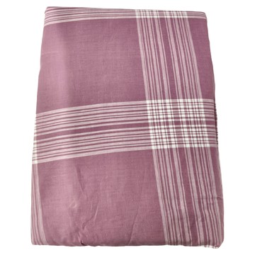 水洗純棉床包枕套組  雙人加大(186 x 180cm)  窗格紋 莓紅色