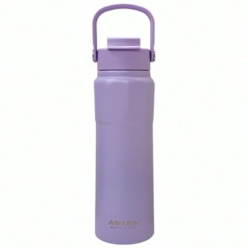 AWANA 手提雙飲口運動瓶 直徑7.8 x 25.5cm  紫色  750ml  1盒