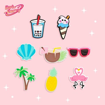 【Dot.Carry】飾扣 洞洞鞋鞋扣 夏天海灘 (8顆入)｜EVA洞洞包 兒童包 洞洞鞋 通用DIY 裝飾配件 鞋扣 鞋花 造型飾扣 裝飾扣 配件