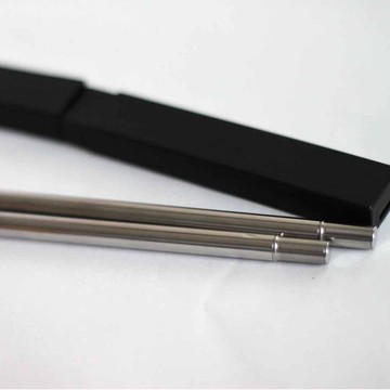 口袋裏質感 隨身 環保筷 銀色 筷子 專用刷 黑盒優雅 便利 好攜帶