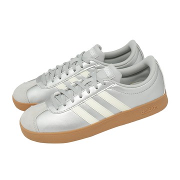 [ACS] adidas 休閒鞋 VL Court Base 女鞋 銀 白 膠底 復古 愛迪達 JQ3048
