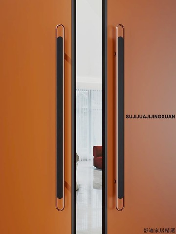 免運 可開發票 門拉手 大門把手 輕奢仿大理石玻璃門拉手中國紅大門拉手仿胡桃木色酒店實木門把手