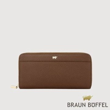 【BRAUN BUFFEL 德國小金牛】台灣總代理 蓋蓓 13卡拉鍊長夾-麥色/BF874-602-BRA