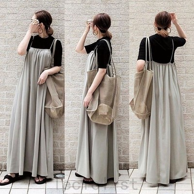 ワンピースレディース40代キレイめマキシワンピース春夏 キャミワンピースサロペットフレアスカートひざ下オシャレゆったりワンピース30代50代 通販 Lineポイント最大get Lineショッピング