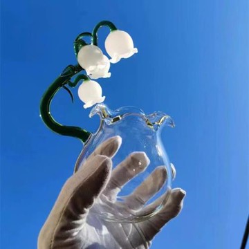 鈴蘭花公杯高端禮物純手工吹塑功夫茶具耐高溫玻璃杯加厚藝術杯子