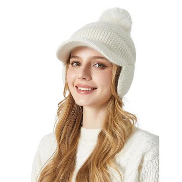 冬天高爾夫球帽子女冬季針織帽秋冬golf女士護耳帽毛線白色大頭圍