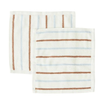 OYOY LIVING OYOY Raita 條紋有機棉方巾(2入組) - 咖啡