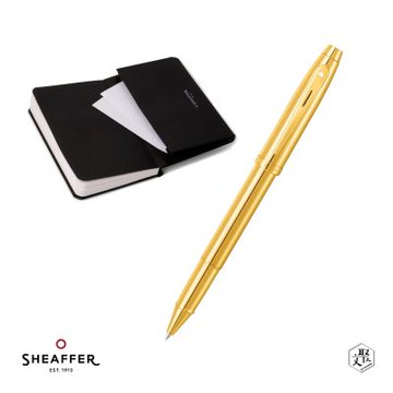 【SHEAFFER】100系列PVD金色鋼珠筆+A6筆記本禮盒 免費刻字(原廠正貨)