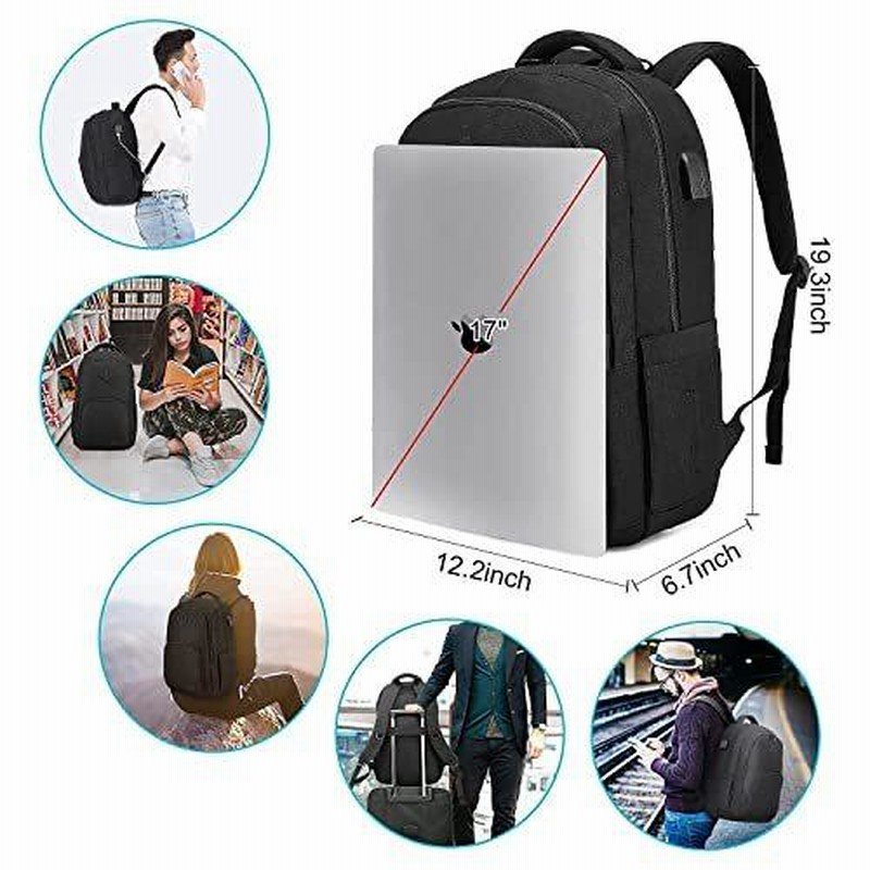 15.6インチラップトップバックパック、USB付きスクールバックパック メンズ レディース 大学生、ラップトップアクセサリー用丈夫なラップトップバッグ  並行輸入