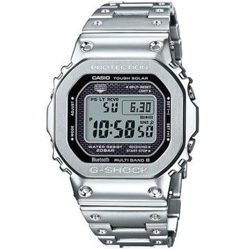 CASIO G-SHOCK 經典方形太陽能藍牙電波錶/銀/GMW-B5000D-1