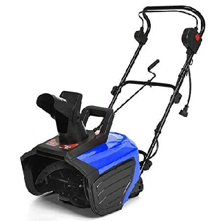 Blue 15Amp Motor Electric Snow Blower Snow Thrower 18” Clearing Width 10” Clearing Height Clear 720LBS Snow Per Minute Ideal for Snow Pick Up On Dri