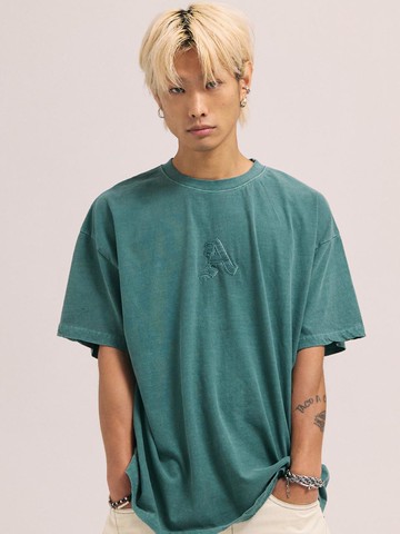 Signature Embroidery Pigment Half T-shirt
