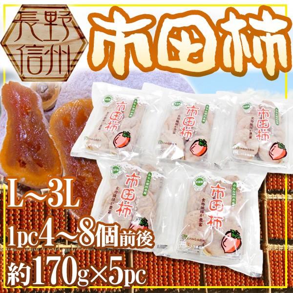 長野・南信州産 ”市田柿” 約170g×5pc（1パックに4〜8個前後）L〜3L 送料無料