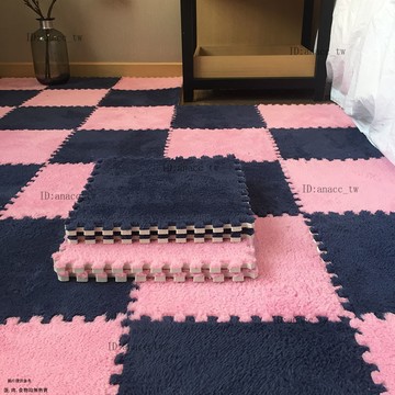 臥室地毯全鋪可愛少女房間進門大麵積拚接地墊毛絨床邊毯客廳毛絨