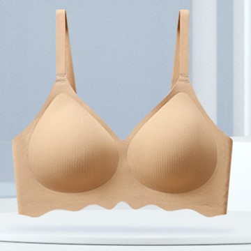 【Amhome】訂製款磨毛暖肌條紋舒適小胸聚攏無痕內衣女無鋼圈胸罩# 119787 (現貨+預購)