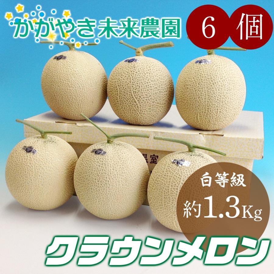 クラウンメロン白等級6個入り 約1.3Kg×6