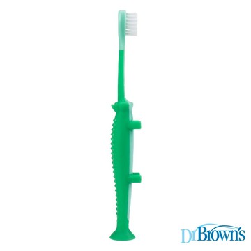 美國【Dr.Brown’s布朗博士】 嬰幼兒超細柔軟站立牙刷-鱷魚 1-4歲 (1入)｜官方旗艦店