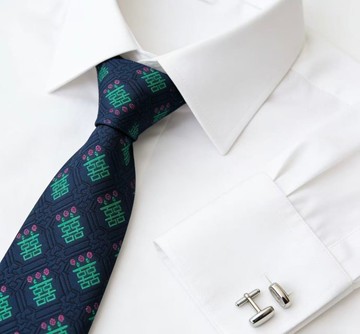 喜字刺绣领带雅趣窄版领带英伦风礼盒装