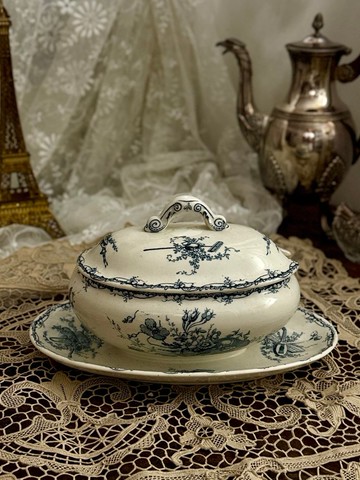 50249-迷人法國古董Lunéville K&G Champêtre田園風格 系列湯盅