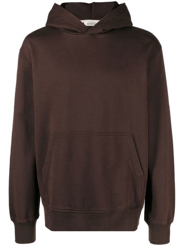 There Was One - logo-print cotton hoodie - men - Cotton - XL - Brown