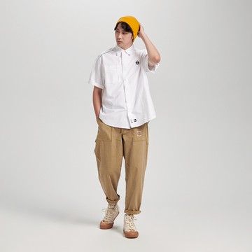 江戶勝｜男裝｜小富士山印花短袖襯衫