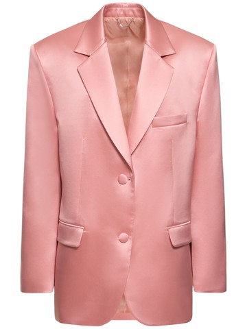 Silk Satin Single Breasted Blazer