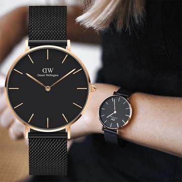 Daniel Wellington DW Petite Ashfield 經典極簡美學米蘭帶女錶-36mm/玫瑰金框 DW00100307