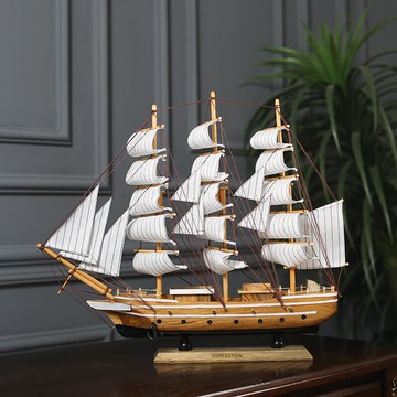 北歐創意帆船模型擺件一帆風順招財工藝品客廳隔斷柜子辦公室擺設